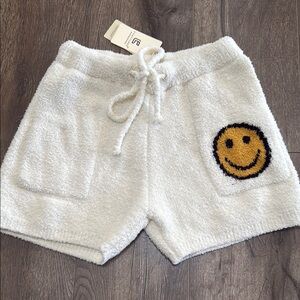 Cozy White Smiley Face Women Shorts